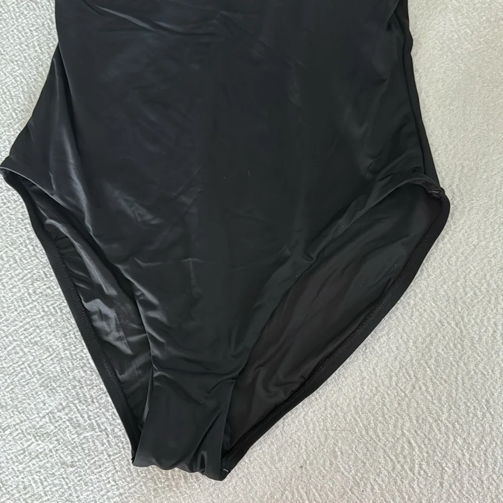 La Blanca Island Goddess Strappy One Shoulder One Piece - Black, size 12, $120 - Picture 6 of 9
